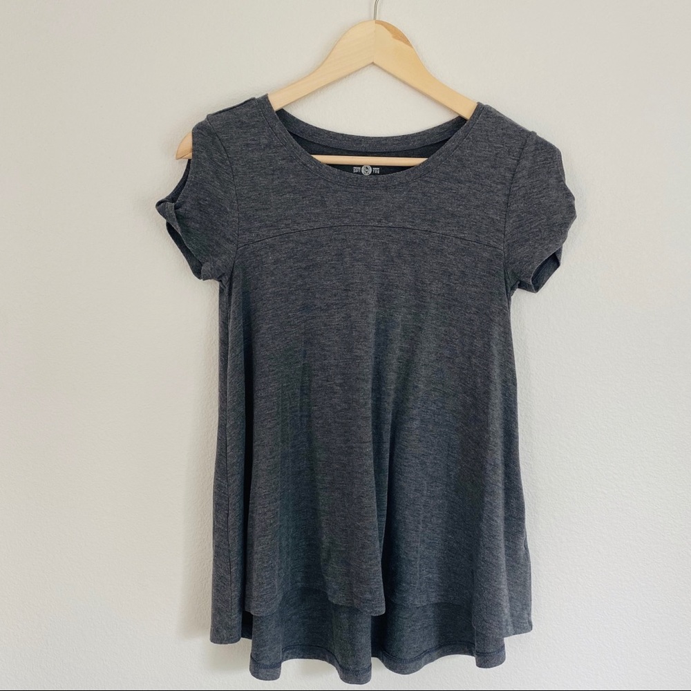 Cold Shoulder grey top